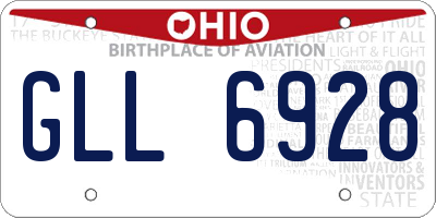 OH license plate GLL6928