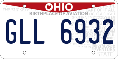 OH license plate GLL6932