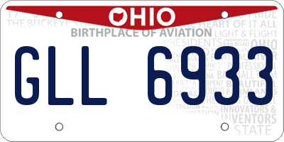 OH license plate GLL6933