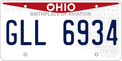 OH license plate GLL6934