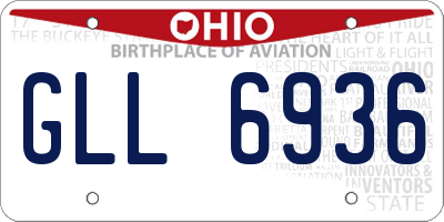OH license plate GLL6936