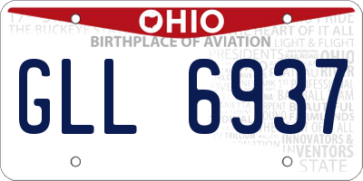 OH license plate GLL6937