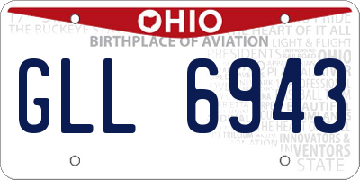 OH license plate GLL6943