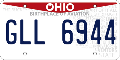 OH license plate GLL6944