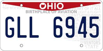 OH license plate GLL6945