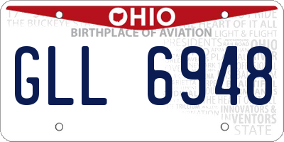 OH license plate GLL6948