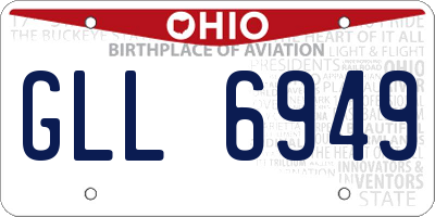 OH license plate GLL6949