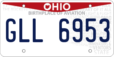 OH license plate GLL6953