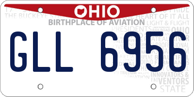 OH license plate GLL6956