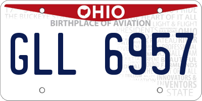 OH license plate GLL6957
