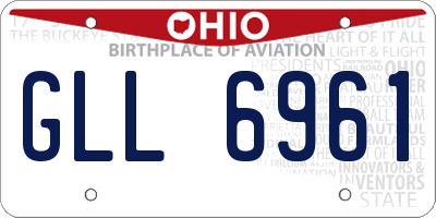OH license plate GLL6961