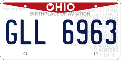 OH license plate GLL6963