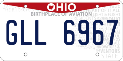 OH license plate GLL6967