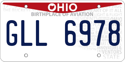 OH license plate GLL6978