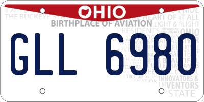 OH license plate GLL6980