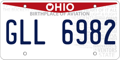 OH license plate GLL6982