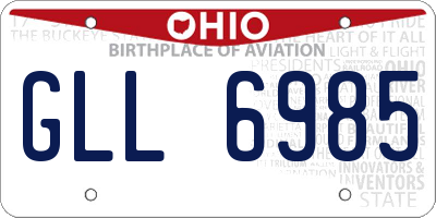 OH license plate GLL6985