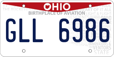 OH license plate GLL6986