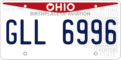 OH license plate GLL6996