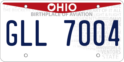OH license plate GLL7004