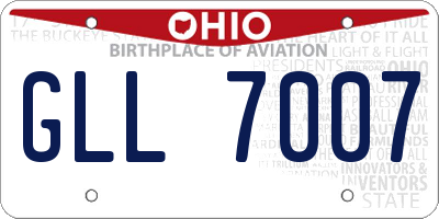 OH license plate GLL7007