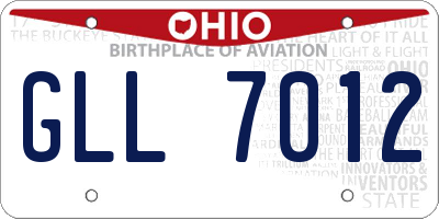 OH license plate GLL7012