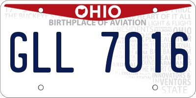 OH license plate GLL7016
