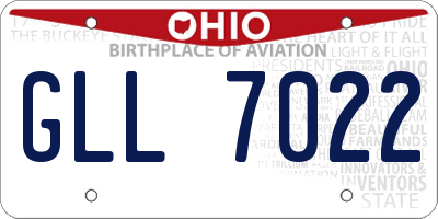 OH license plate GLL7022