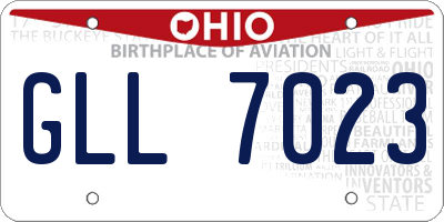 OH license plate GLL7023