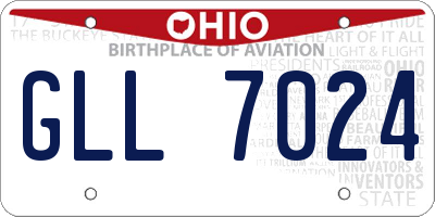 OH license plate GLL7024