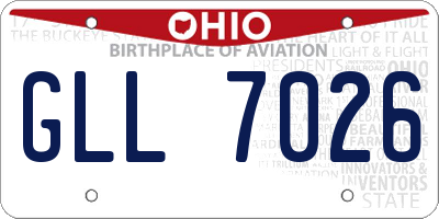 OH license plate GLL7026