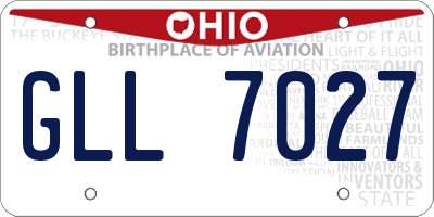 OH license plate GLL7027