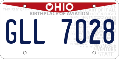 OH license plate GLL7028