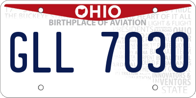 OH license plate GLL7030
