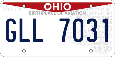 OH license plate GLL7031