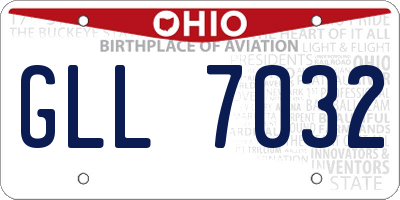 OH license plate GLL7032