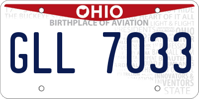 OH license plate GLL7033