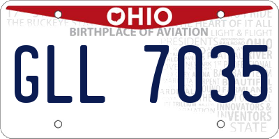 OH license plate GLL7035