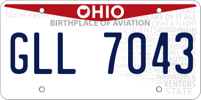 OH license plate GLL7043