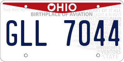 OH license plate GLL7044