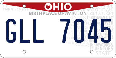 OH license plate GLL7045
