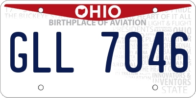 OH license plate GLL7046