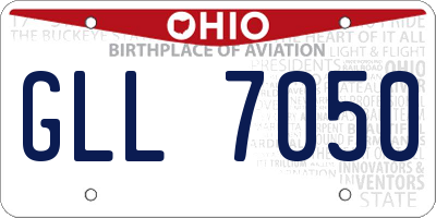 OH license plate GLL7050