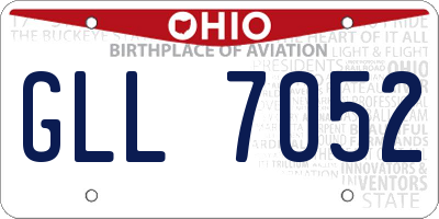 OH license plate GLL7052