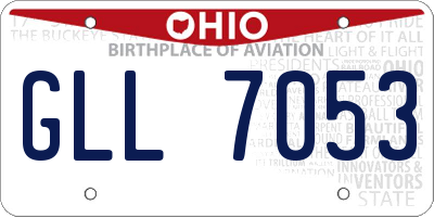 OH license plate GLL7053