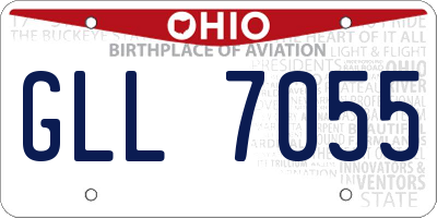 OH license plate GLL7055