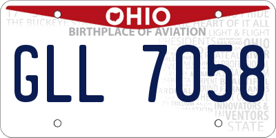 OH license plate GLL7058