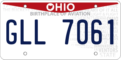 OH license plate GLL7061