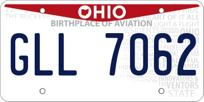 OH license plate GLL7062