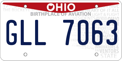 OH license plate GLL7063